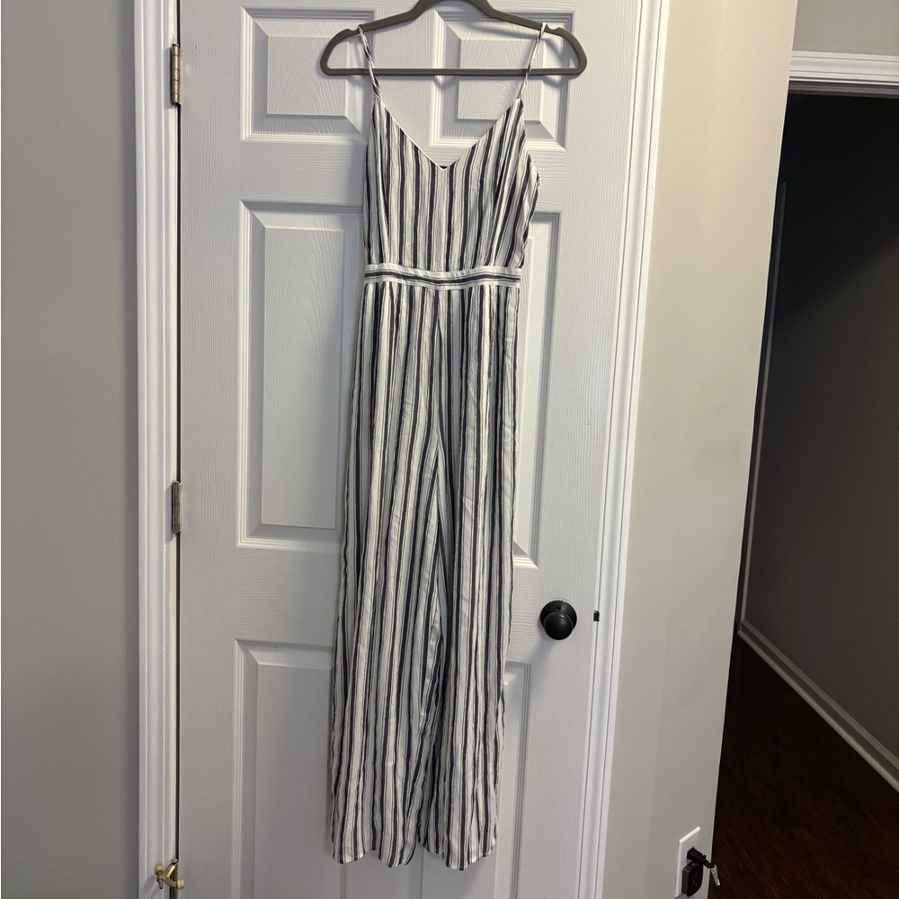 NWT: American Eagle Blue and White Striped Jumpsuit